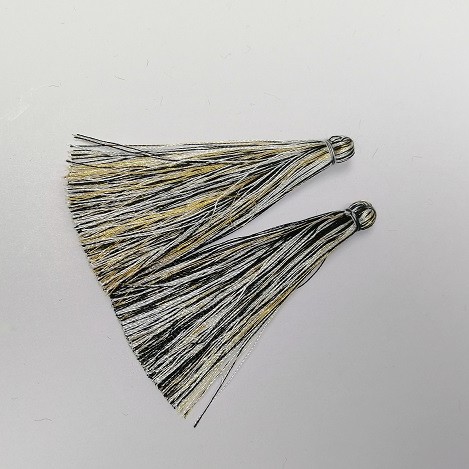 Brush pair 'Black-White-Yellow Stripe', length 7 cm, diameter 7 mm