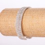 Five-Row Crystal Bracelet with Clasp, White Metal