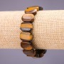 Tiger's Eye Bracelet - 17x12 mm links, 18 cm length on elastic