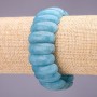 Aquamarine bracelet link 25x10 mm, length 18 cm on elastic