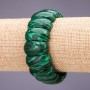 Malachite bracelet with 25×12 mm links, length 18 cm on elastic