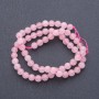 Beads of natural stone on thread, Pink quartz spheres, 8.5 mm diameter, 38 cm length + - +