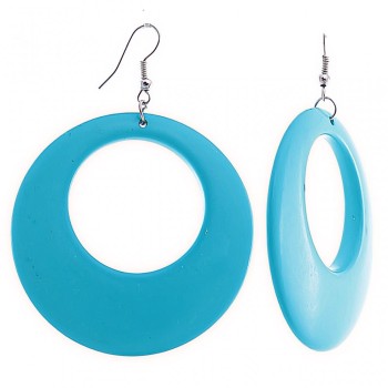 Congo hoop earrings with turquoise, 75×53 mm