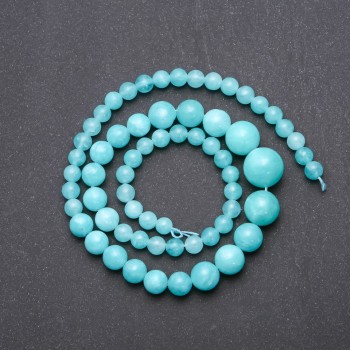 Aquamarine Beads, Synthetic, Smooth Round Beads, 6-14 mm Diameter, 45 cm Length