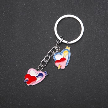 Брелок Серця колір металу "срібло"