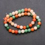 Assorted Beads on String, smooth ball beads, 8mm diameter, 38cm length