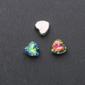 Price per pack / 10 pcs. Sew-on Crystal Heart 10mm in a Setting