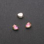 Sew-on Crystal Drop 6×8 mm Pink-Green on Metal Pin