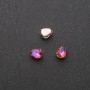 Price per pack / 10 pcs. Sew-on Crystal, Drop Shape, 6x8mm Raspberry-Blue