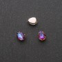 Price per pack / 10 pcs. Sew-on crystal in a cap, Drop 6x8mm blue-raspberry