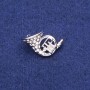 Brooch French Horn with Crystals Silver-Toned Metal 16x27mm