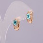 Xuping Earrings with Swarovski Crystals in Blue, 15x8 mm Diameter, Gold-Plated