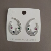 Xuping stud earrings with multicolored rhinestones 25x35mm Rhodium-plated