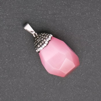 Pendant \"Acorn\" from Pink Cat's Eye Stone 32×20 mm (±)