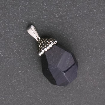 Pendant 'Acorn' made of Aventurine Blue Sand Cairo Night (synthetic) 32×20 mm