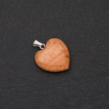 Pendant 'Heart' made of natural Landscape Jasper 28×19×19 mm (+-)