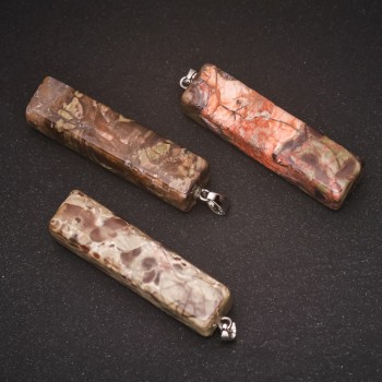 Natural Stone Picasso Jasper Pendant 13x54(±)mm
