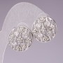 Silver-plated Circle with White Rhinestones Stud Earrings, 2 cm