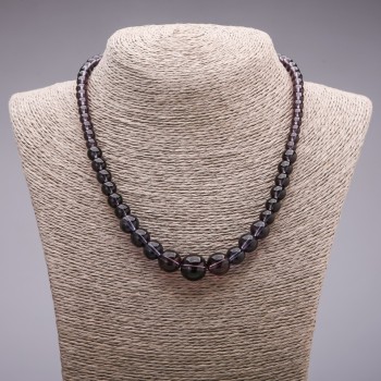 Amethyst Bead Necklace (artificial) graduated beads, 6-14 mm diameter, 45 cm length