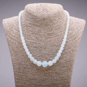 Moonstone Necklace (synthetic) Graduated Faceted Beads, 6-13 mm, 45 cm long