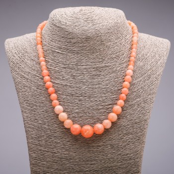 Heliolite Necklace with Graduated Beads 6–14 mm, 45 cm length (Synthetic)