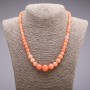 Heliolite Necklace with Graduated Beads 6–14 mm, 45 cm length (Synthetic)