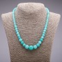 Aquamarine Beads Necklace (Synthetic), Graduated Beads 6-14 mm, 45 cm