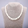 Pearl Necklace (Acrylic) Ivory with Rondelle Inlays, 8-12mm Diameter, 42-48cm Length