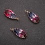 Pendant 'Drop' Blue-Raspberry Color, Gold-tone Setting 10x24mm