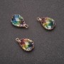 Pendant 'Drop' rainbow color, gold-tone setting 10x17 mm