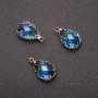 Blue Drop Pendant with Gold-Tone Setting 10x17mm
