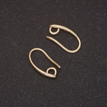 Yellow metal ear wires 8×15 mm (pair)