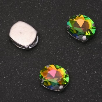 Price per pack /10 pcs. Rainbow Oval Sew-On Crystal in Prong Setting 10×12 mm