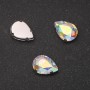 Price per pack / 10 pcs. Teardrop sew-on crystal with cap 10x14mm iridescent