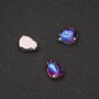 Price per pack / 10 pcs. Sew-on teardrop crystal on a pin 7x10 mm blue-orange
