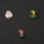 Price per pack / 10 pcs. Rainbow sew-on crystal in a heart-shaped prong setting, 8mm