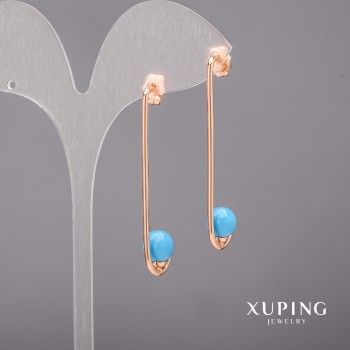 Xuping Earrings with Mallorca Pearls 8x48mm 18K Gold Plating