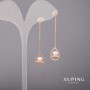 Xuping Earrings with White Stones and Mallorca Pearls, 10x52 mm, 18K Gold Plating