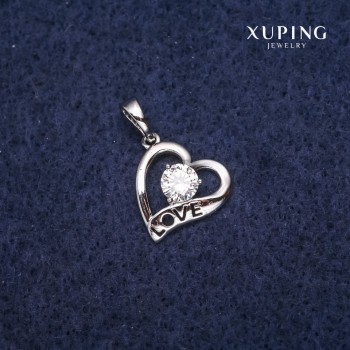 Xuping 'Heart' Pendant 14×19 mm Rhodium
