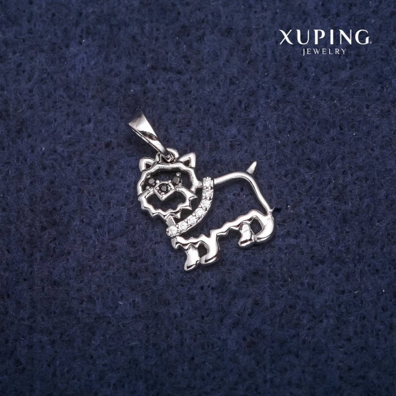 Xuping Dog Pendant 14x15x20 mm Rhodium