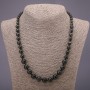 Natural agate stone necklace with smooth beads gradually increase in size, diameter 6–10 mm, length 50 cm