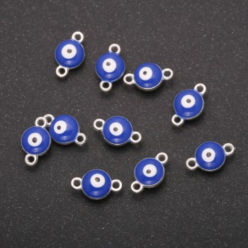 Eye Connector Hardware 7×11mm, pack of 12, gray metal