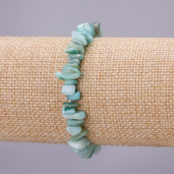 Toned mother-of-pearl bracelet on elastic, chip 7(±)mm, length 18 cm