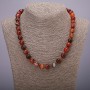 Agate Bead Necklace, smooth round beads, 10 mm diameter, 48 cm length