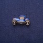 Car Brooch with blue-black enamel and crystals, gold-tone metal 17×29 mm