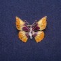 Butterfly Brooch with Enamel and Crystal, gold-toned metal 29×37 mm