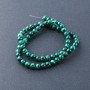 Malachite pressed natural stone beads on thread, 6 mm diameter, 39 cm length