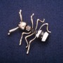 Ant Brooch with Enamel and Crystals, Gold-Tone Metal 44x45mm