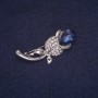 Brooch 'Rose with blue crystal'