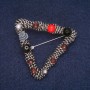 Geometric Brooch with Assorted Beads, gray metal 42x47mm